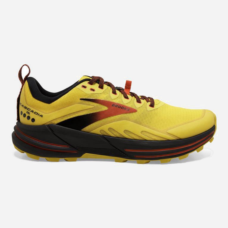 Ténis Brooks Cascadia 16 Flexible Sapatilhas Trail Running Homem Amarelas/Pretas (95627JEDM)